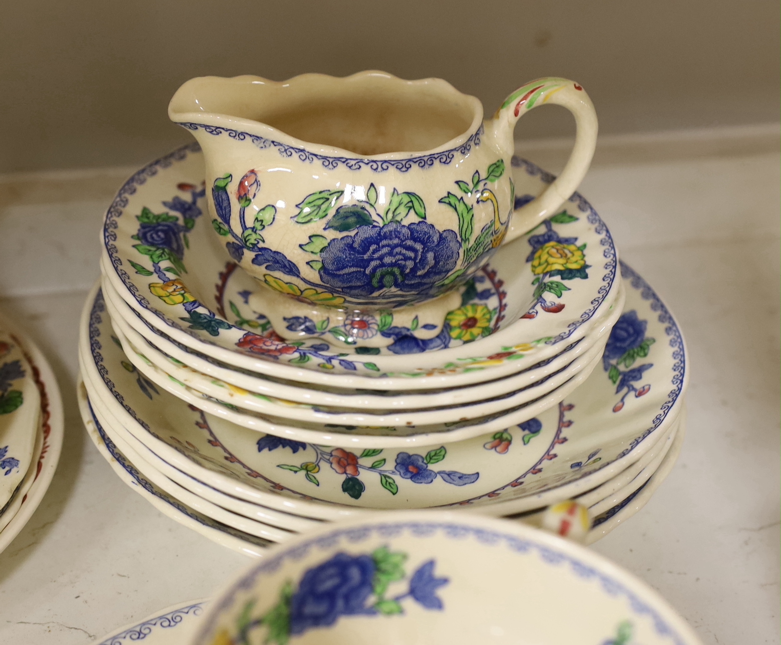 A Masons ‘Regency’ pattern part tea service, including teapot milk and cream jug